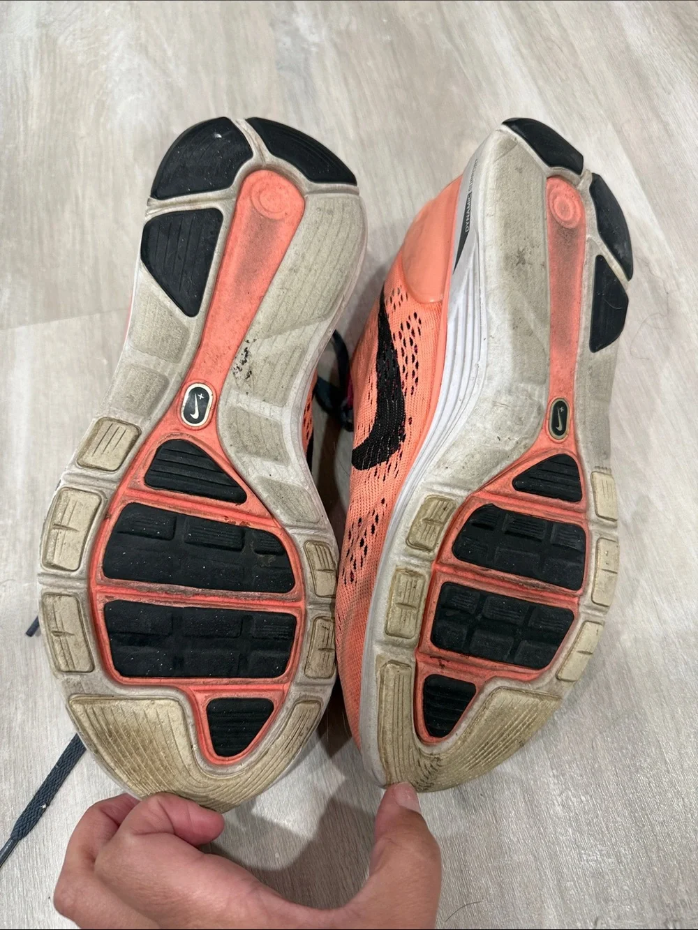 Pre-loved Nike Women's Coral and Black Running Shoes
